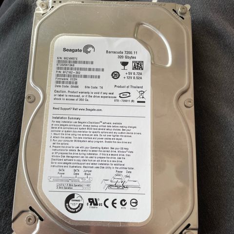 Seagate barracuda 7200 320 Gbyte