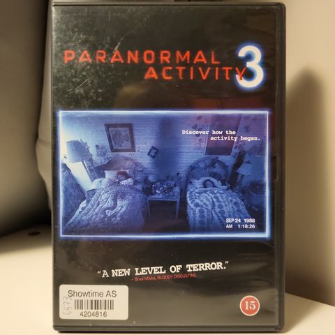 Paranormal Activity 1, 2 og 3 på dvd