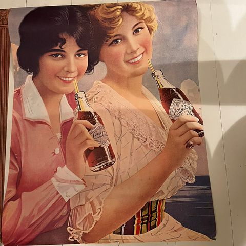 Coca Cola reklameplakat gamle orginale