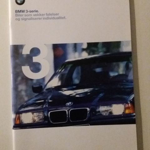 BMW 3-Serie -brosjyre. 'E36' ( NORSK) (inneholder M3 )