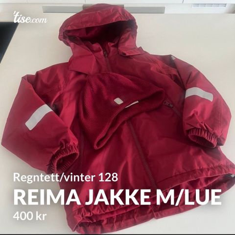 Vinterklær str 122/128 og 134 Reima m.m.