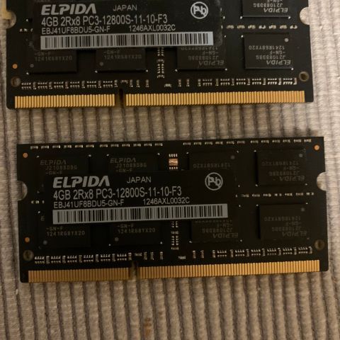 DDR3 1600 Mhz 204 pin 2x4 Ram