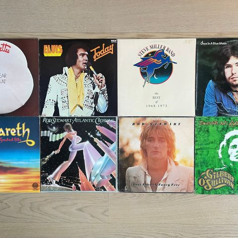 8 Vinyl, Frankie Miller, Rod Stewart, Nazareth, Elvis, Gilbert o' Sullivan