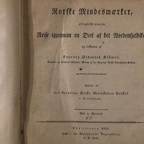 L. D. Klüwer: Norske Mindesmærker. 1823.