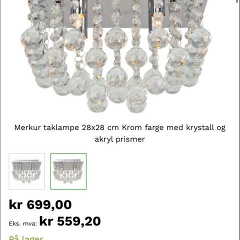 Taklampe med prismer