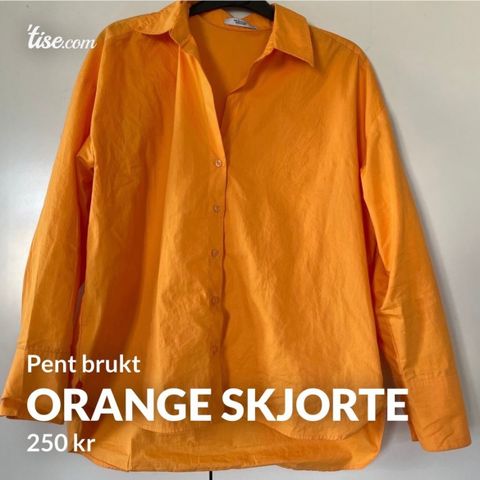 Orange Oversized Skjorte