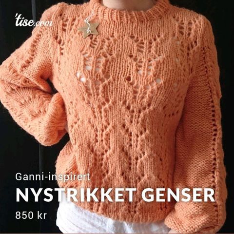 Nystrikket Ganni-inspirert genser i alpakkaull