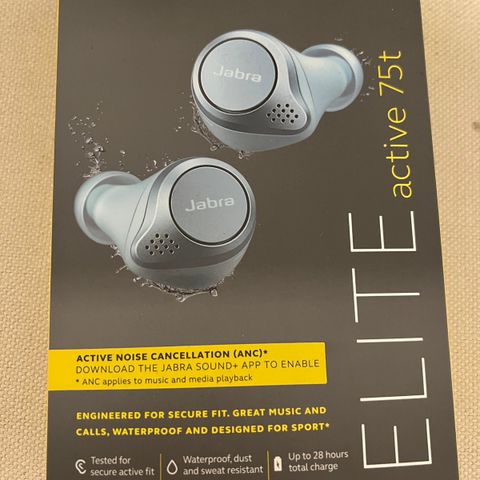 Nye jabra elite active 75t( tåler vann) selges