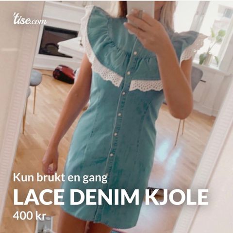 Lace Denim Kjole