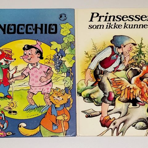 2 ELDRE PINOCCHIO-PRINSESSEN SOM IKKE KUNNE LE BØKER 1979-80.Annonse nr.6.