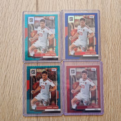 Daniel James x 4 stk nummererte Wales panini Donruss 2022-23