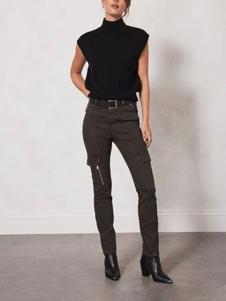 Cargo jeans i grønn khaki fra Mint Velvet str. UK12/EU40