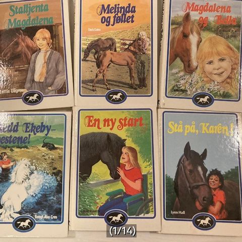 Heste interessert?  27 bøker fra serien SE bladene 1980 tallet