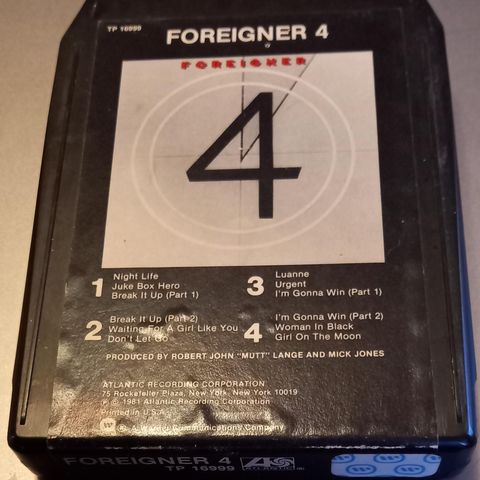 Foreigner 4 / 8 spors kassett.