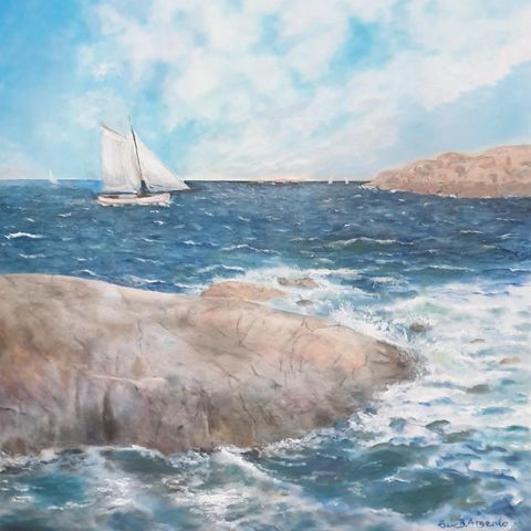 Maleri av G.B.Argrento   " Sommer på sørlandet"
