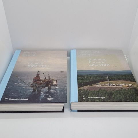 Statoil og Equinor 1972-2001 og etter 2001. 2 stk hardcover bøker