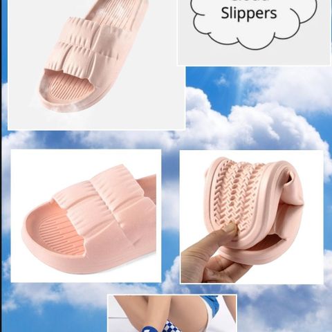 Slippers/flipp flopp i myk og tøyelig gummi. Anti-slip. Rosa