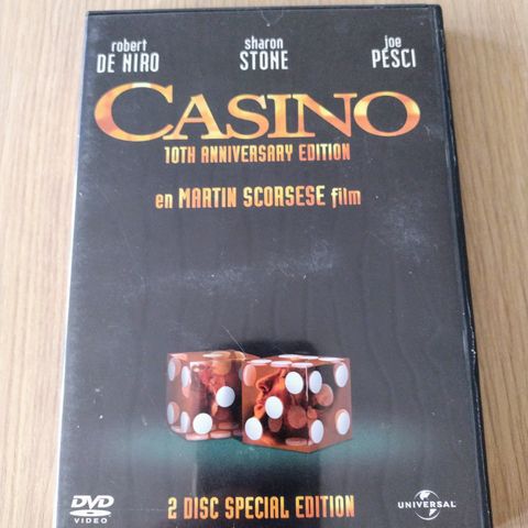 Dvd. Casino. Robert De Niro. Drama. Norsk tekst.