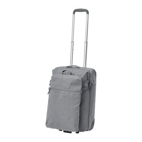 Ikea håndbagasje med hjul og laptop ryggsekk i grå