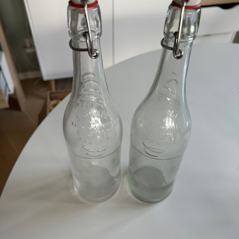 2 glassflasker m/patentlukning