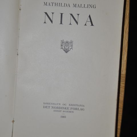 NINA: Mathilda Malling. Første opplag 1903