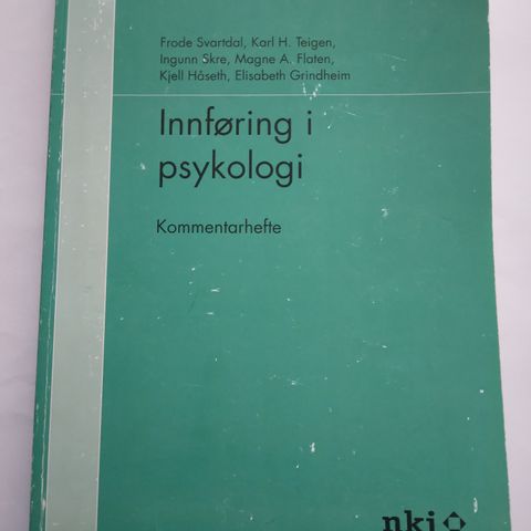 Eksamenshefter psykologi- Innføring i psykologi; kommentarhefte