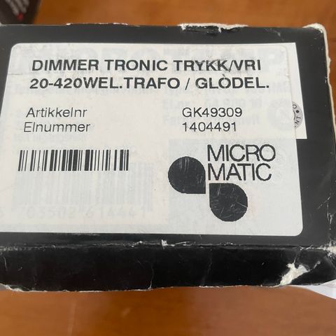 Micro matic dimmer universal.