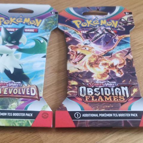 Pokemon kort - 1 stk Paldea Evolved + 1 stk Obsidian Flames (sealed)