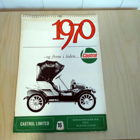 Castrol kalender fra 1970.