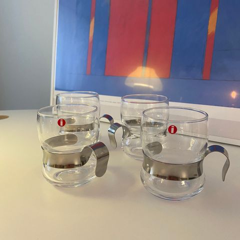 4stk 80-talls Iittala «Paula» glass