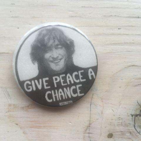 John Lennon button Give Peace a Chance