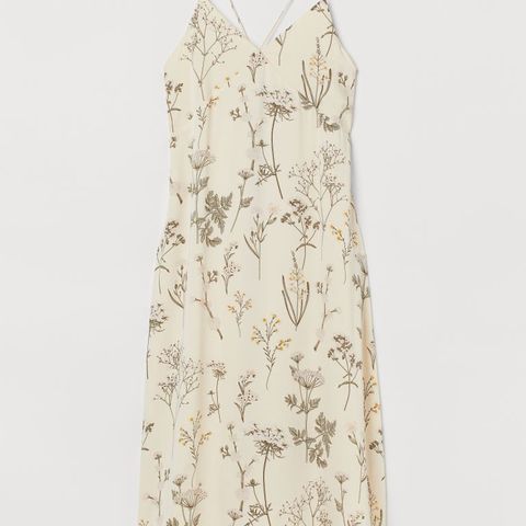 NY - H&M - midi satin slip style botanical floral meadow - S