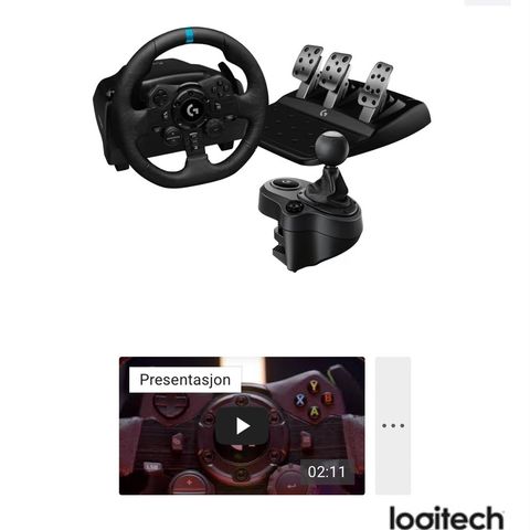 Logitec Nytt ratt og pedal til PC eller PlayStation