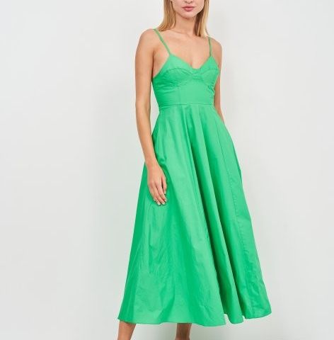 NY - ZARA - Spring Green - Bustier Maxi Dress - Strs. S