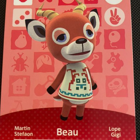 Animal Crossing Amiibo card 167 Beau