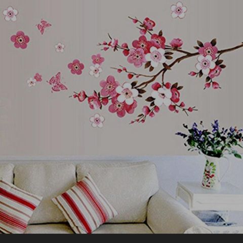 DIY Veggklistremerker Wall Stickers Flower tree