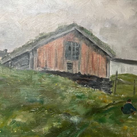 Oljemaleri av Carl von Hanno: "Fjellgård", 1917 - Representert på Nasjonalmuseet