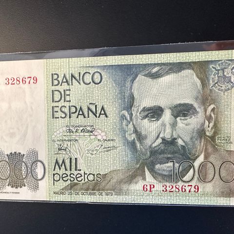 Spania 1000 pesetas Spania serie 1979, usirkulert kvalitet (570 AD)