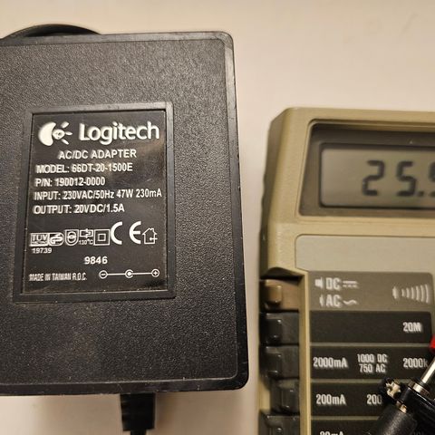 Strømforsyning Logitech 20V dc