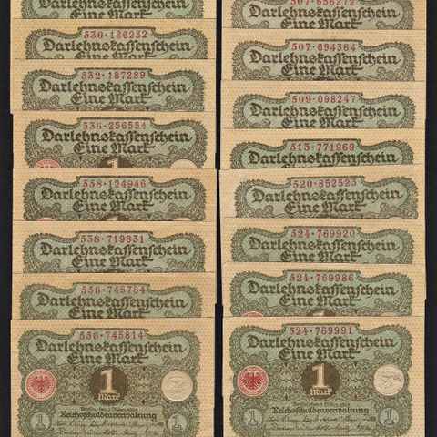 Gamle tyske sedler 1 Mark 1920