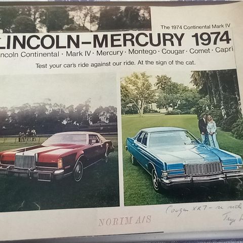 1974 Ford brosjyre / Amerikansk
