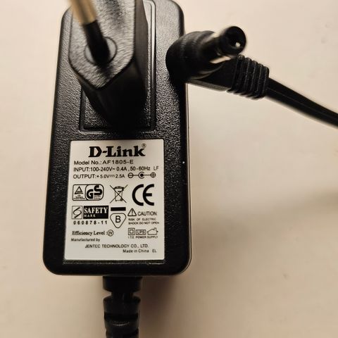 D-Link Strømforsyning 5V 2,5A Model AF1805-E