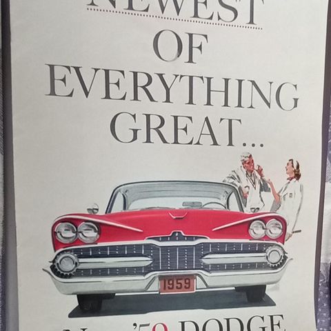 1959 Dodge bilbrosjyre / god stand