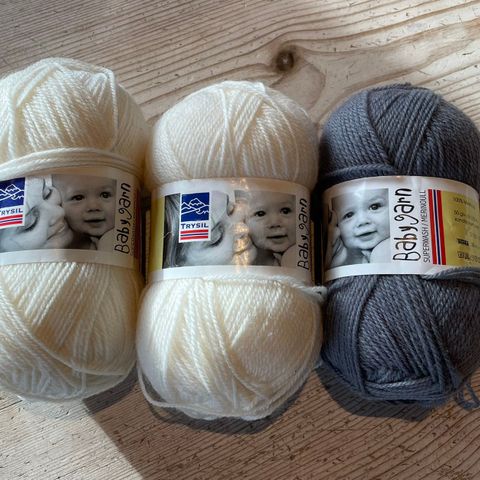 Garn, 3 x Baby merino ull