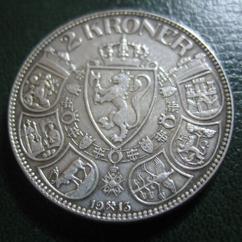 2 Kr 1913 Haakon VII sølv