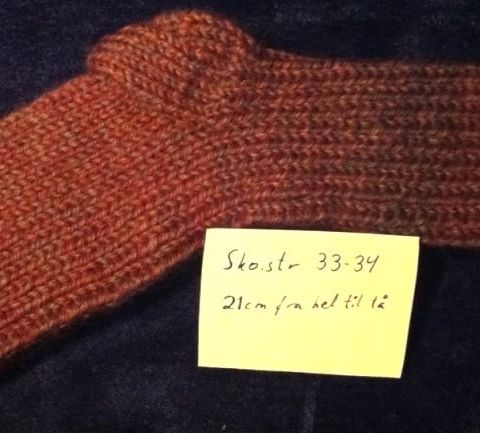 Nye Håndstrikkede varme ull sokker Skostr 33-34 21cm Ull akryl
