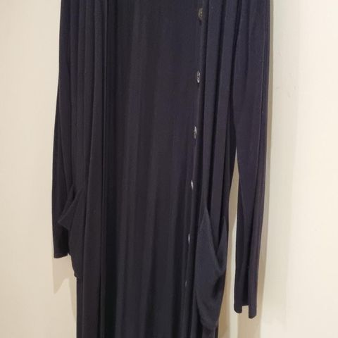 Bitte Kai Rand viscose / silke  svart lang jakke/ kjole str XL