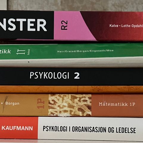 Naturfag, Matematikk, Psykologi skolebøker