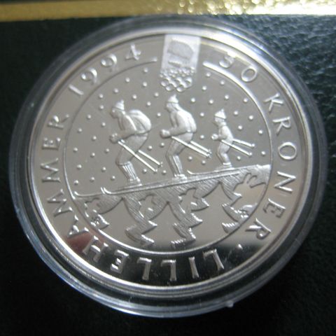 50 Kr Lillehammer 1994  nr 1 sølv proof