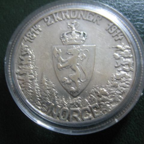 2 kr 1914 jubileum Mor Norge sølv